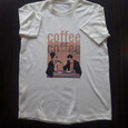 نمونه چاپ شده تیشرت طرح کافه، قهوه
