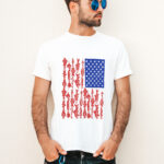تیشرت پرچم آمریکا با طرح ماهی