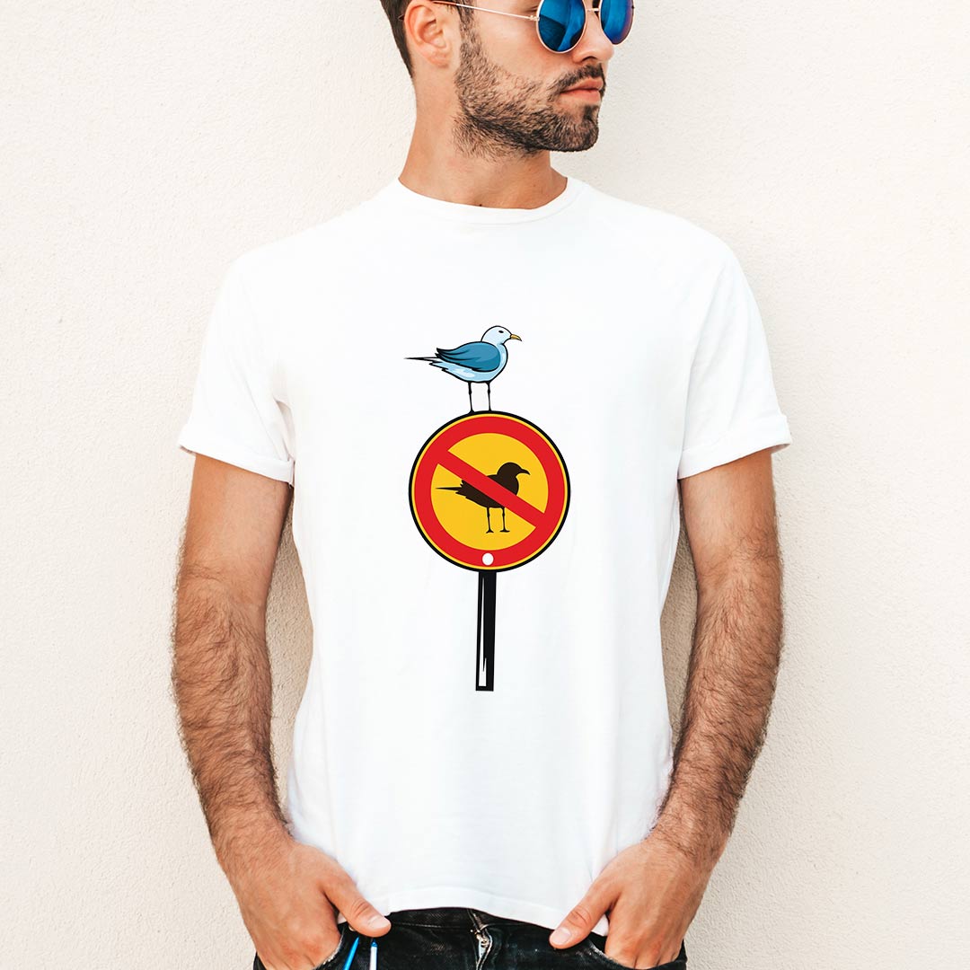pzood.com_29173834162857 تیشرت طرح مرغ دریایی و علامت ممنوع - تصویر 1