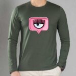 تیشرت آستین بلند کیارا تک چشم صورتی سفید - تصویر 4