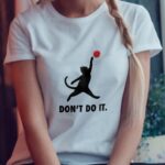 تیشرت سفید آستین کوتاه دخترانه طرح Dont do it