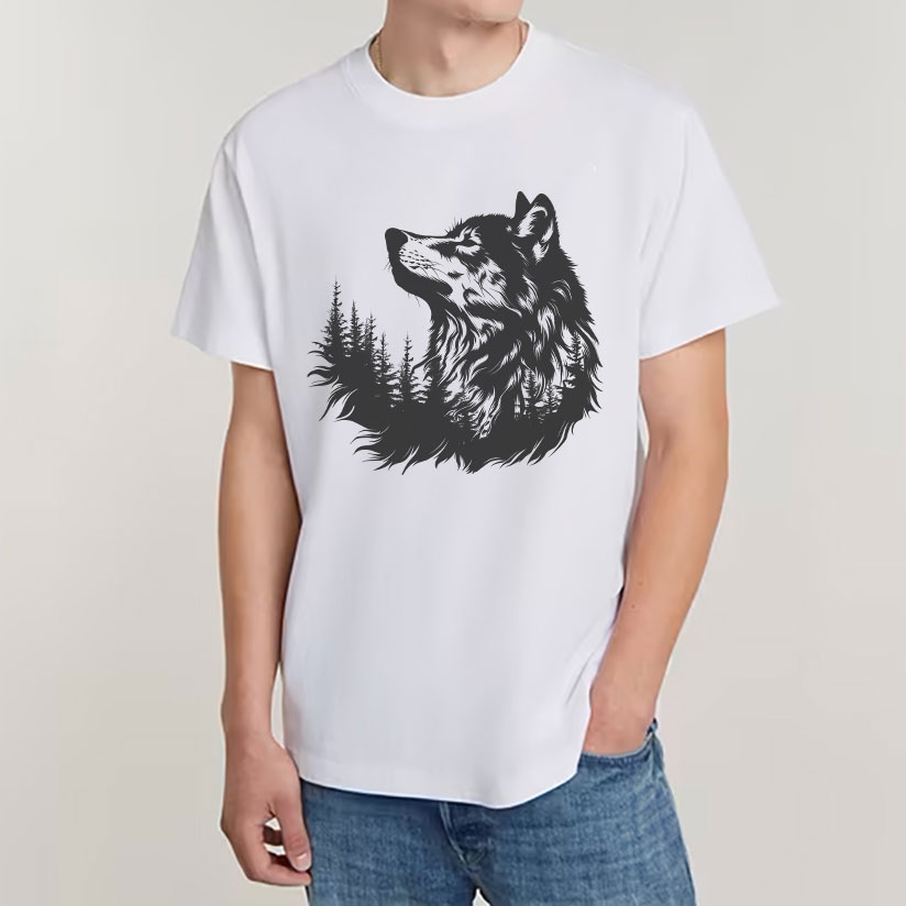 pzood.com_5811175692219321 تیشرت طرح گرگ و منظره - تصویر 1